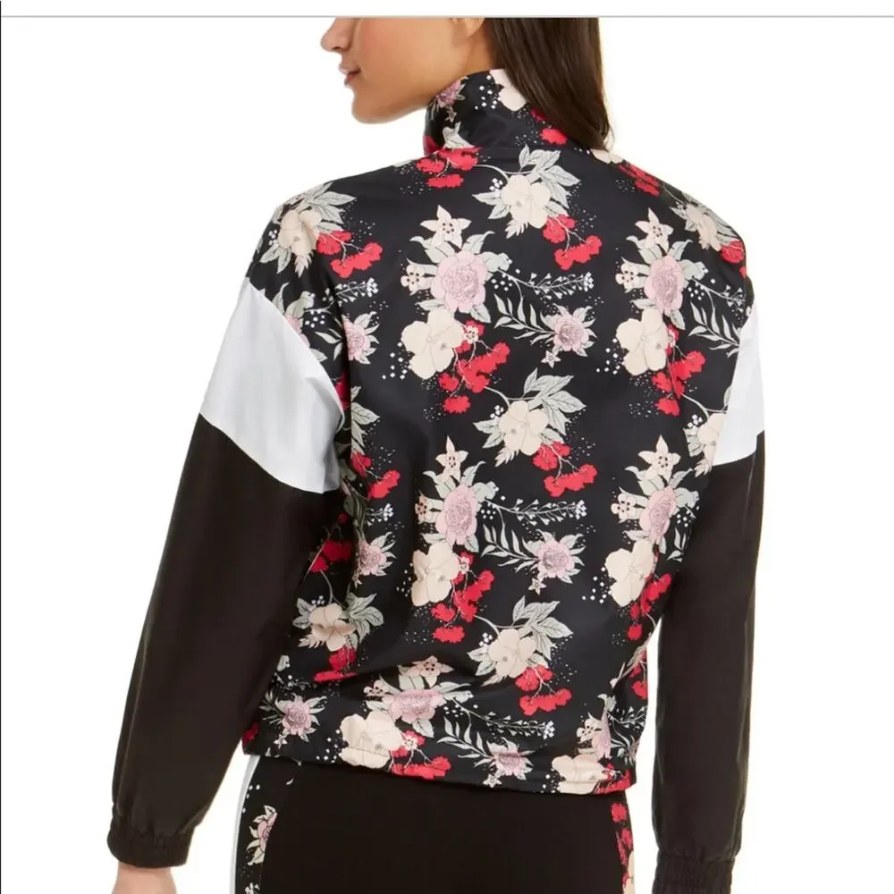 PUMA Jacket NWT Floral, Color Blocked Track Workout Zip Up Women's Medium - Picture 4 of 6